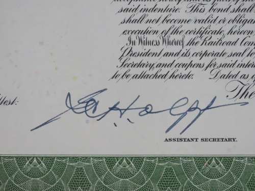 1913 The New York Central Railroad Company, $1000 Bond Certificate 66472