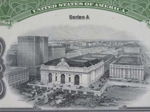 1913 The New York Central Railroad Company, $1000 Bond Certificate 19044