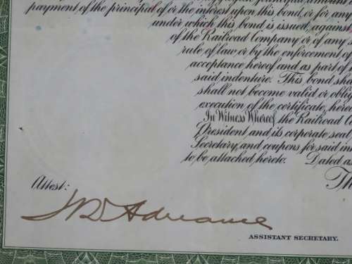 1913 The New York Central Railroad Company, $1000 Bond Certificate 55548