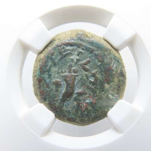 Ancient Judaea 4 Prutot Coin, 40 BC NGC Antigonus II Mattathias, Antigonus the Hasmonean