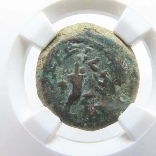 Ancient Judaea 4 Prutot Coin, 40 BC NGC Antigonus II Mattathias, Antigonus the Hasmonean