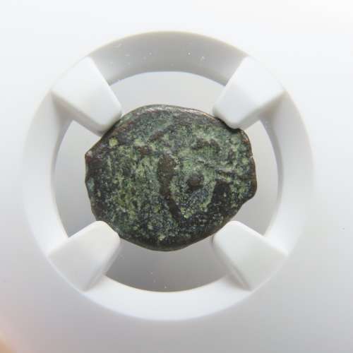 Ancient Judaea Widow`s Mite Coin, 135 to 37 BC NGC, Maccabean Kings Coins Of The Bible