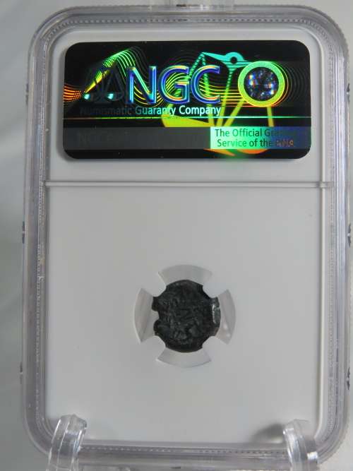 Ancient Judaea Widow`s Mite Coin, 135 to 37 BC NGC, Maccabean Kings Coins Of The Bible
