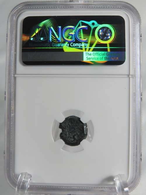 Ancient Judaea Widow`s Mite Coin, 135 to 37 BC NGC, Maccabean Kings Coins Of The Bible