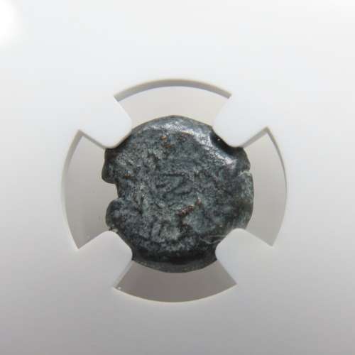 Ancient Judaea Widow`s Mite Coin, 135 to 37 BC NGC, Maccabean Kings Coins Of The Bible