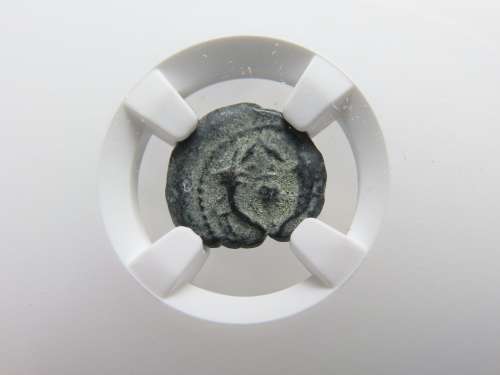 Ancient Judaea Widow`s Mite Coin, 135 to 37 BC NGC, Maccabean Kings Coins Of The Bible