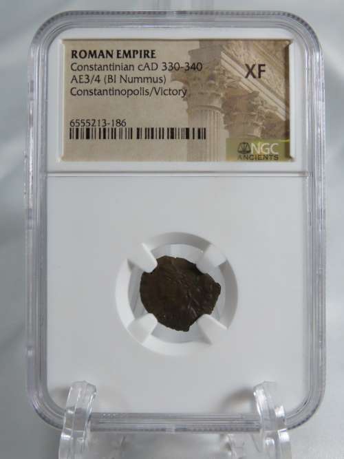 Constantinian, 333 - 340 AD, NGC XF, Ancient Rome, Roman Coin AE3 Constantinopolis Commemorative