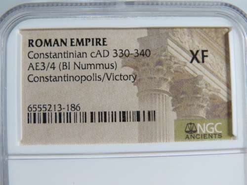 Constantinian, 333 - 340 AD, NGC XF, Ancient Rome, Roman Coin AE3 Constantinopolis Commemorative