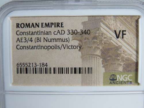 Constantinian, 333 - 340 AD, NGC VF, Ancient Rome, Roman Coin AE3 Constantinopolis Commemorative