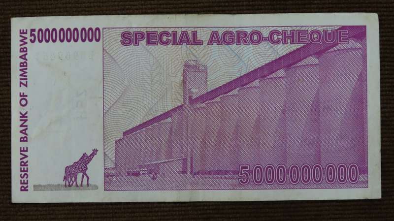 Zimbabwe $5 Billion 2008 p61 Special Agro Cheque