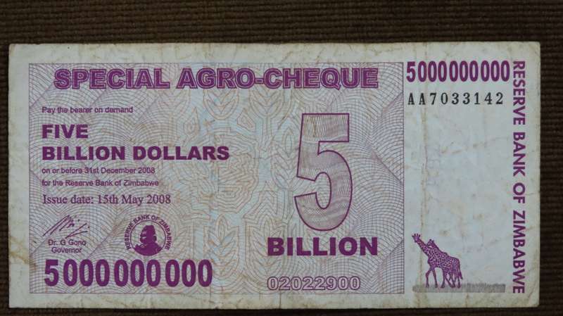 Zimbabwe $5 Billion 2008 p61 Special Agro Cheque
