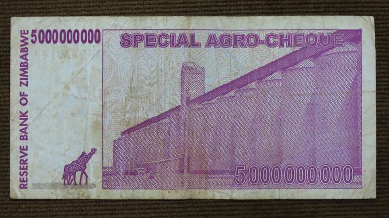 Zimbabwe $5 Billion 2008 p61 Special Agro Cheque