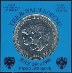 Great Britain 1981 Royal Wedding Crown in blue case, Princess Diana and Prince Charles