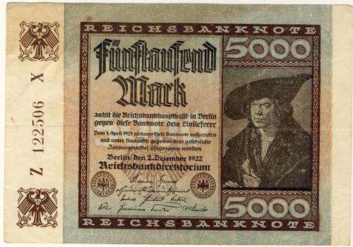 Germany - 5000 Mark, 1922, Five Thousand Mark Note , p81
