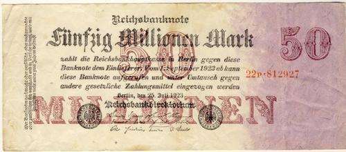 Germany - 50000000 Mark, 1923 , Fifty Million Mark Note , p98