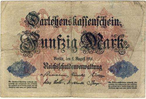Germany - 50 Mark, 1914 , Fifty Mark Note , p49 ,