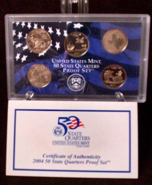 USA , 2004  State Quarters 5 Coin Proof set