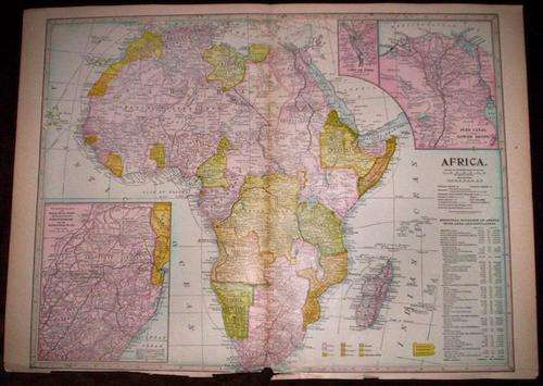 1899 Map of Africa, Good condition, Original Miller Map, Large