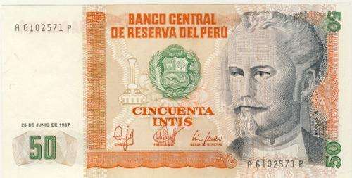 Peru - 50 Intis , 1987 , Crisp UNC.., p131 b