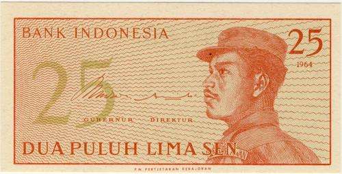 Indonesia - 25 Sen , 1964, Crisp UNC.., p93