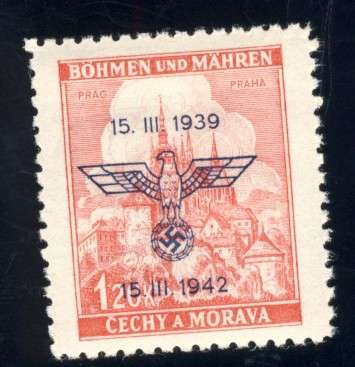 Germany - 1942, 120 Heller Anniversary Overstamp Stamp, MNH, Bohemia & Moravia
