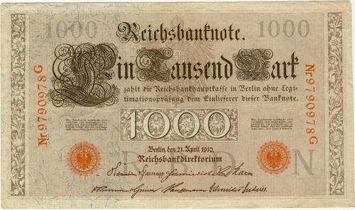 Germany - 1000 Mark, 1910, One Thousand Mark, Red Variant , p44