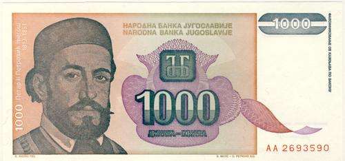 Yugoslavia - 1000 Dinara , 1994 , Crisp UNC, p140