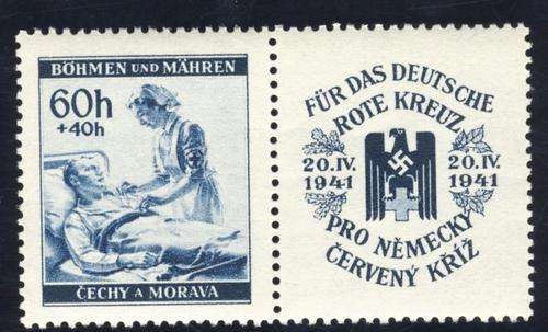 Germany - 1941, 60+40 Pfennig Red Cross Aid Stamp, MNH, Bohemia & Moravia
