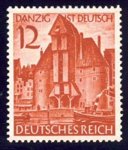 Germany - 1939, 12 pfennig Danzig Stamp, Third Reich, MNH,