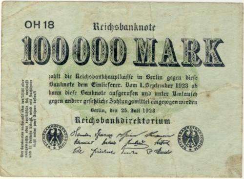 Germany - 100000 Mark, 1923 , One Hundred Thousand Mark, p91