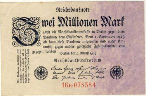Germany - 2000000 Mark, 1923 , Two Million Mark, p103 Type A