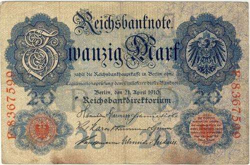 Germany - 20 Mark, 1910 , Twenty Mark, p40