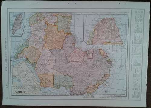 1925 Map of Africa, Excellent condition, Original Poates Map