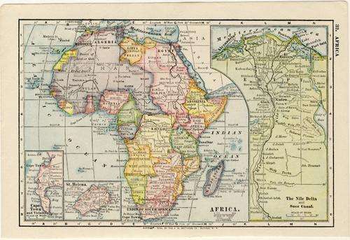 1914 Map of Africa, Excellent condition, Original Matthews Map