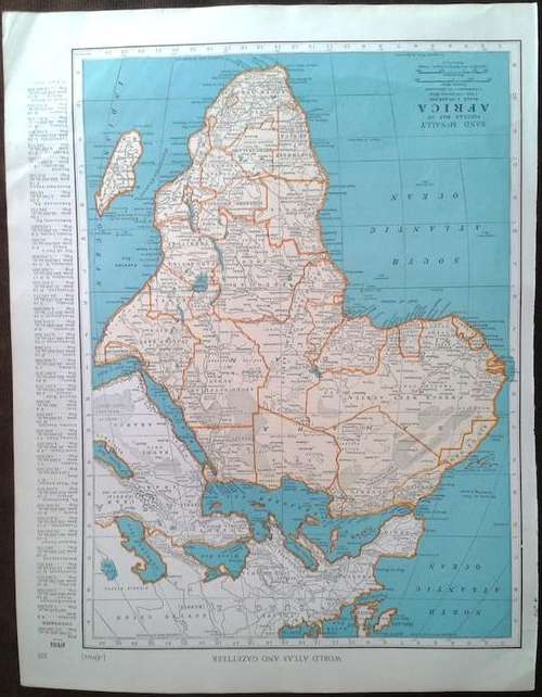 1940 Map of Africa, Excellent condition, Original McNally Map