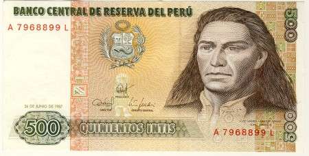 Peru - 500 Intis, 1987, Crisp UNC.