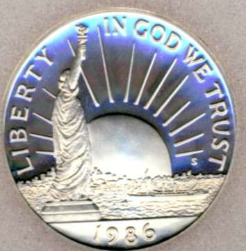 1986 Graded Proof-69, Immigrant Half Dollar, 50c, Deep Cameo, USA, America