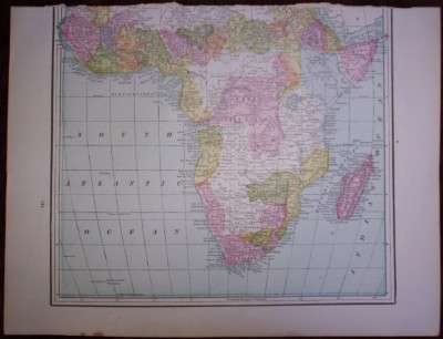 1902 Map of South Africa, Good condition, Original Crams