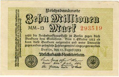 Germany - 10000000 Mark, 1923, Ten Million Mark Note