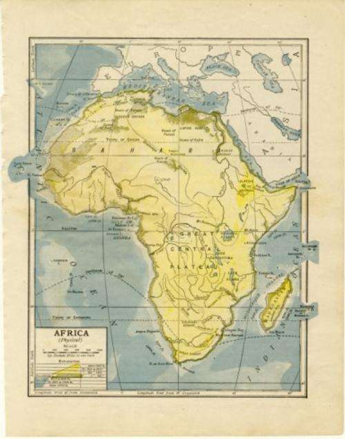1910 Map of  Africa, Excellent condition, Original Map