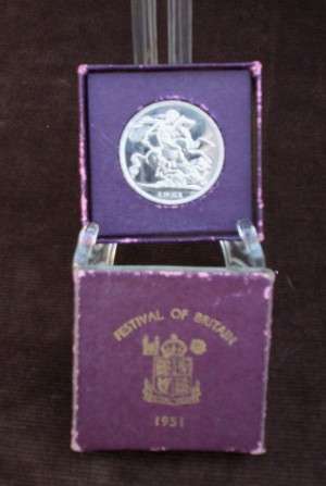 Great Britain, 1951 Prooflike Festival of Britain Crown in Case, 5 Shilling, George VI