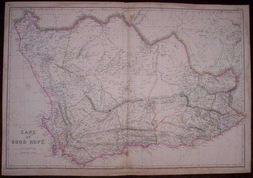 1868 Map of Cape Colony, Fair condition, Original Weller Map, Large Map