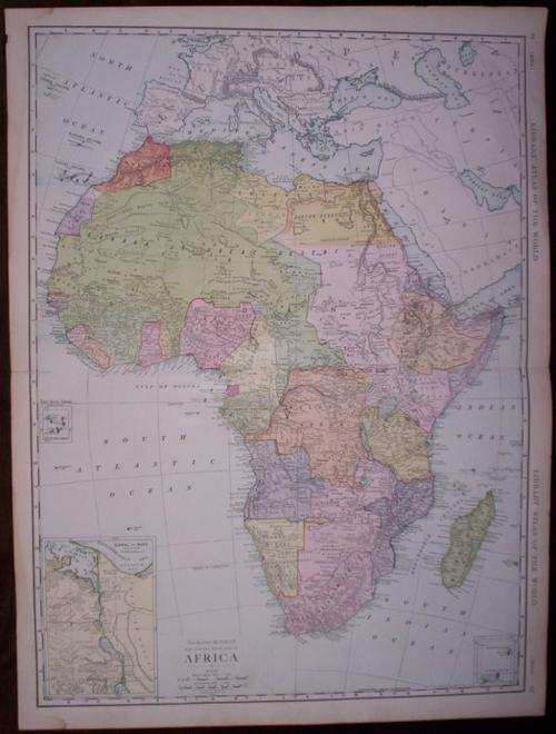 1912 Map of Africa, Good condition, Original McNally's Map, Very Large Map