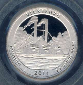 2011 PCGS Graded Proof-69 DCam, Vicksburg Quarter, 25c, USA, America, National Parks Series