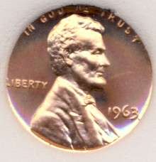 1963 Graded Proof-69, Penny, Deep Cameo Red, 1c, USA, America, Lincoln
