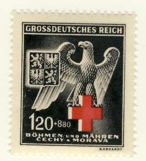 German Czechoslovakia - 1943, Red Cross, 120 + 880 Stamp, MNH, Rare