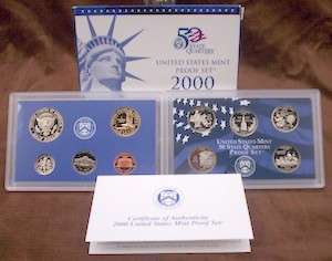 USA , 2000 Complete Proof set, Including Statehood Quarters, 10 coin Set