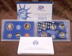 USA , 2003 Complete Proof Coin Set, Including Statehood Quarters, 10 coin Set