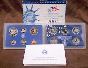 USA , 2004 Complete Proof set, Including Statehood Quarters, 11 coin Set