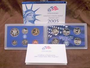 USA , 2005 Complete Proof Coin Set, Including Statehood Quarters, 11 coin Set